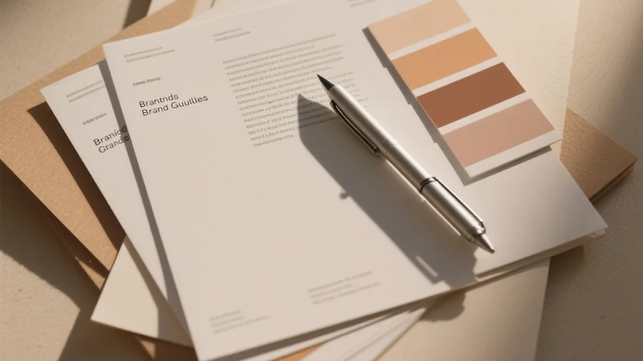 Brand identity materials in production